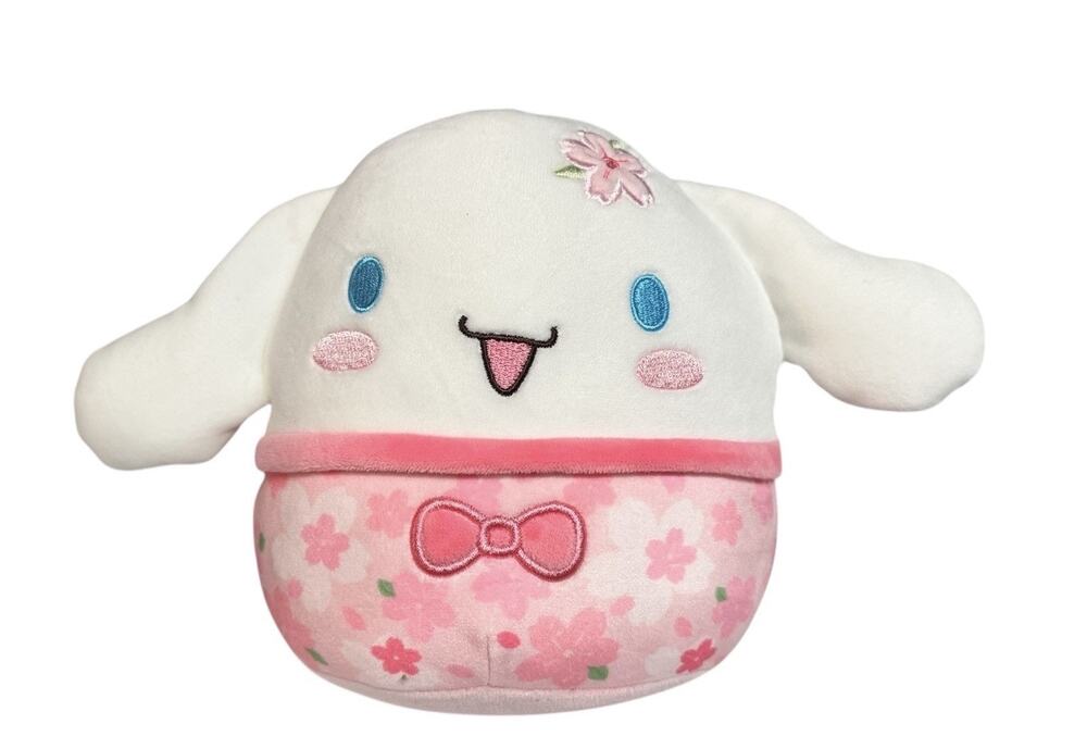 Squishmallows Hello Kitty Spring Cinnamoroll Cherry Blossom Stuffed Animal 6.5"